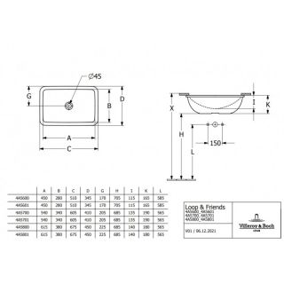 Раковина встраиваемая Villeroy Boch Loop & Friends 4A570001 белый